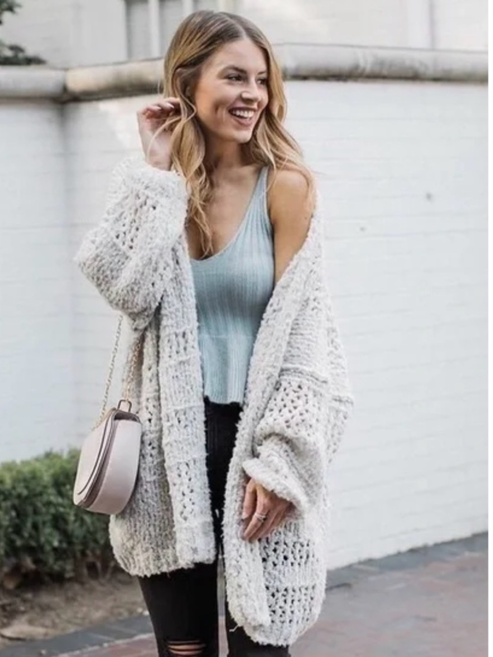 Free People Saturday Morning Cream Open Sweater